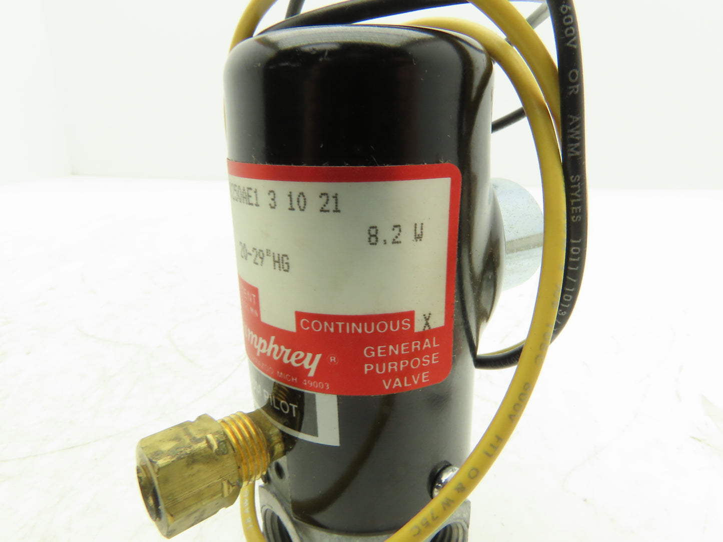 Humphrey VV250AE1 3 10 21 Diaphragm-Poppet Vacuum Valve 120 VAC 50/60Hz 1/4" NPT