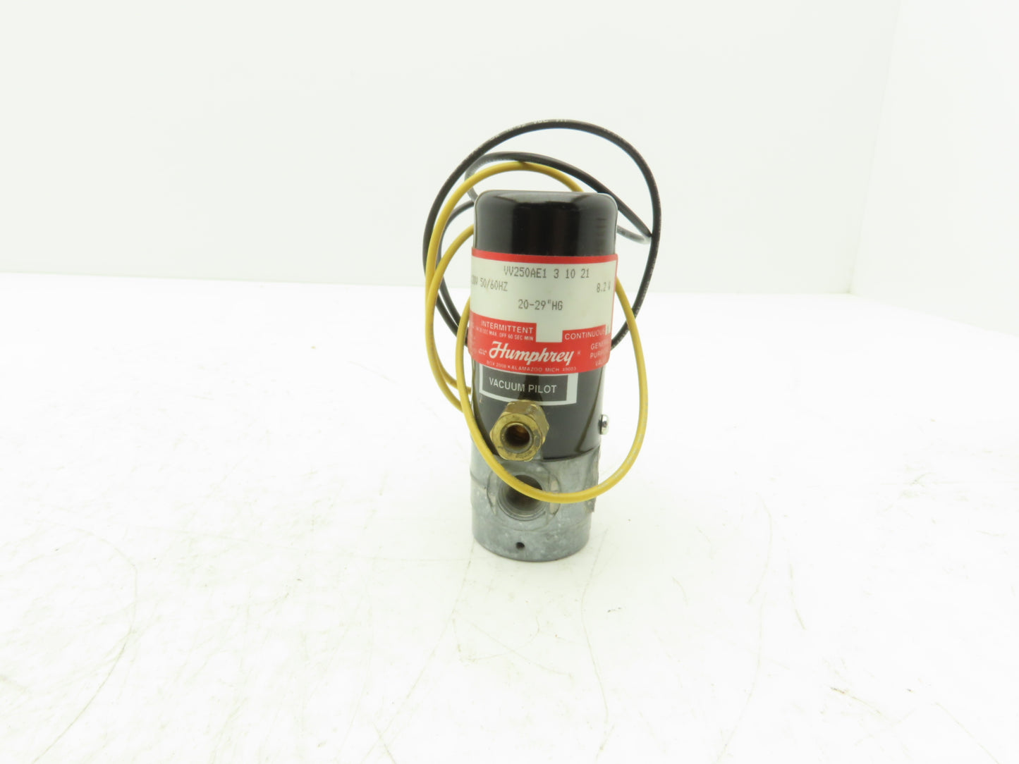 Humphrey VV250AE1 3 10 21 Diaphragm-Poppet Vacuum Valve 120 VAC 50/60Hz 1/4" NPT
