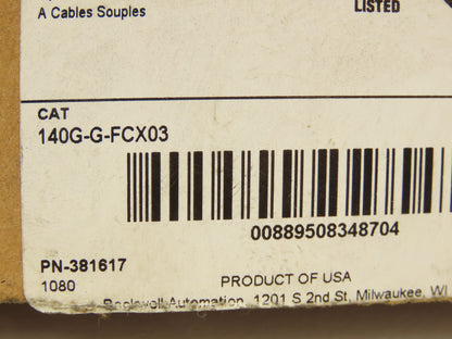 Allen Bradley 140G-G-FCX03 125A Disconnect Switch Enclosure Handle Kit 3' Cable