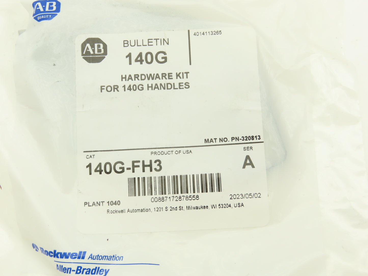 Allen Bradley 140G-G-FCX03 125A Disconnect Switch Enclosure Handle Kit 3' Cable