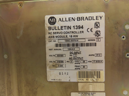 Allen Bradley 1394C-AM75-IH AC Servo Controller 15kW Axis Module 390V READ