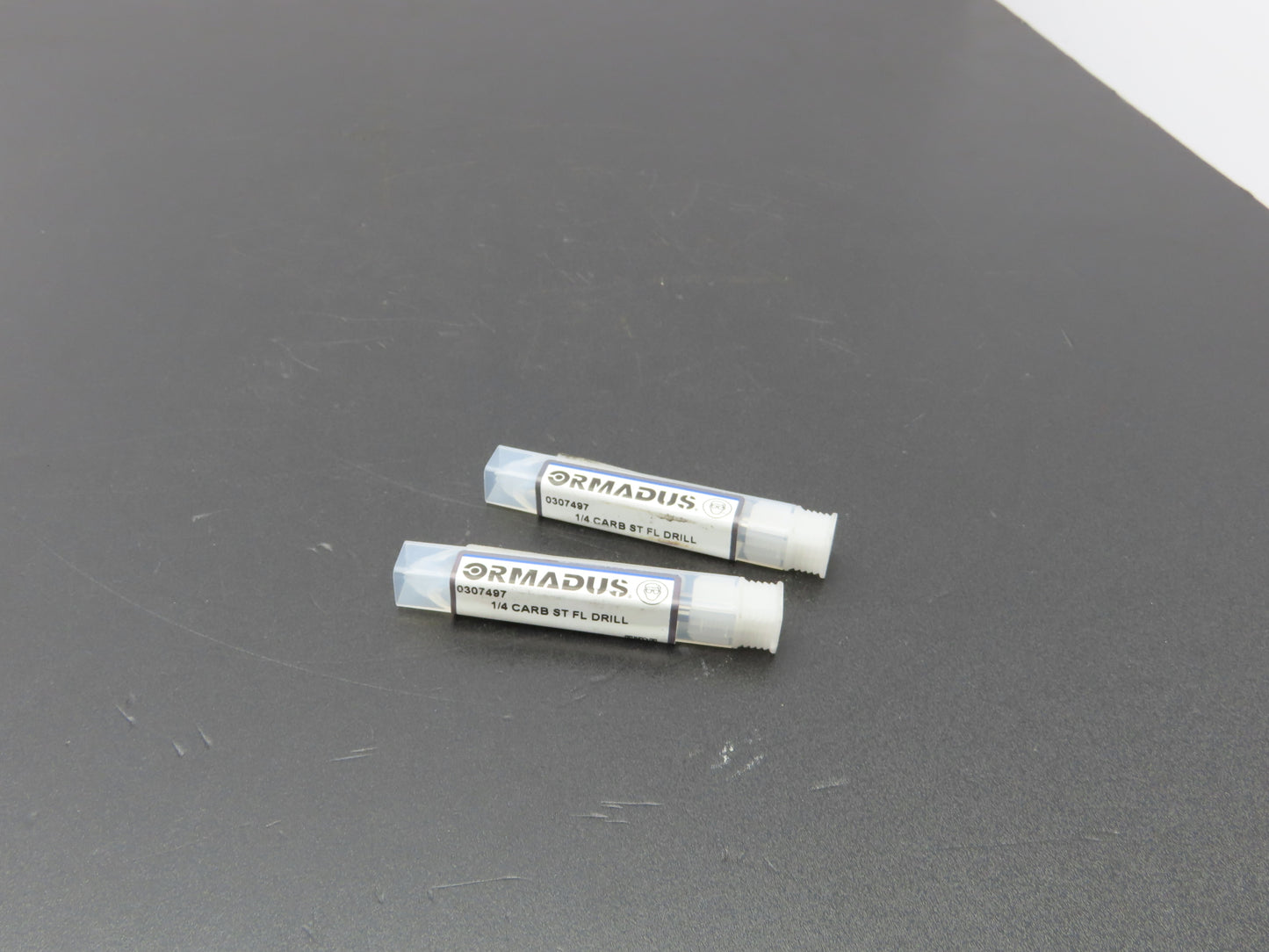 Ormadus 0307497 1/4" Carbide Straight 2-Flute Drill Bit 140° RH  Lot of 2