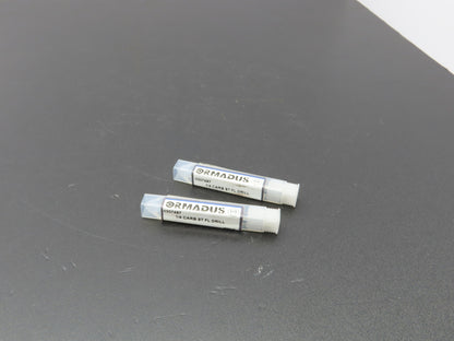 Ormadus 0307497 1/4" Carbide Straight 2-Flute Drill Bit 140° RH  Lot of 2