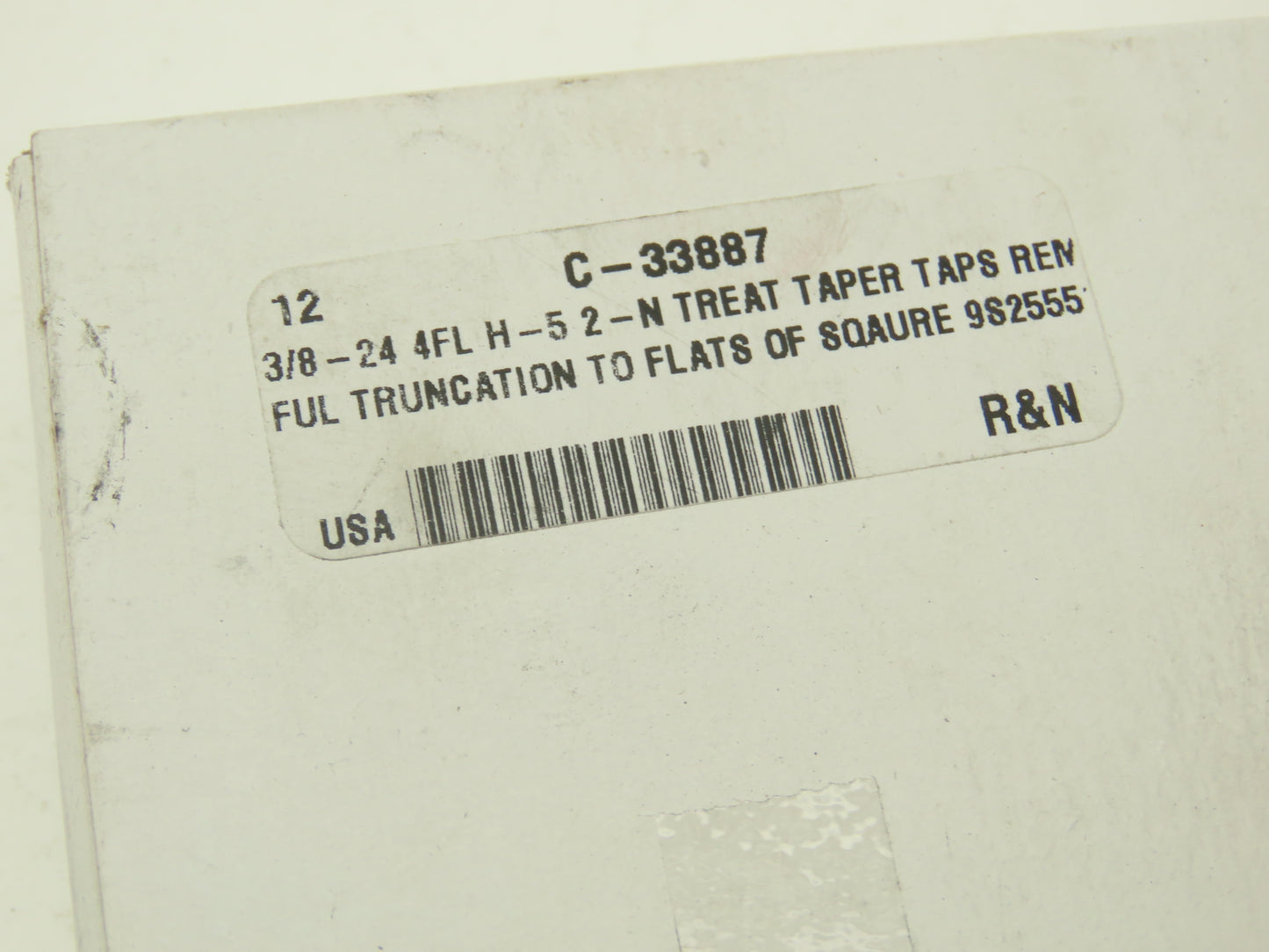 R&N Taps C-33887 4-Flute Taper Plug Tap 3/8"-24 NF H5 HSG HSS RH  Box of 12