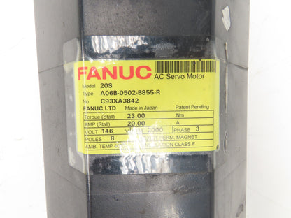 Fanuc A06B-0502-B855 AC Servo Motor 23Nm 146V 2000RPM Pulse Coder A860-0346-T141