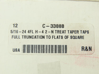 R&N Taps C-33888 4-Flute Taper Plug Tap 5/16"-24 NF H4 RH  Box of 12