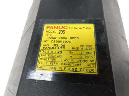 Fanuc A06B-0502-B855 AC Servo Motor 23Nm 146V 2000RPM Pulse Coder A860-0346-T141