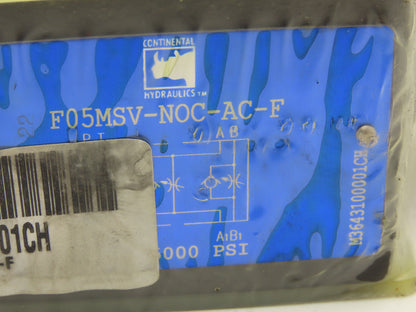 Continental Hydraulics F05MSV-NOC-AC-F Hydraulic Flow Control Valve Modular