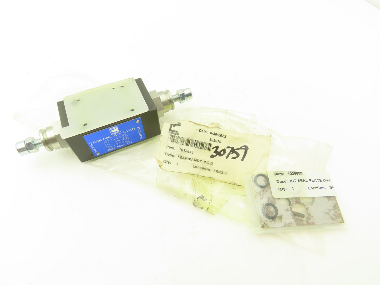 Continental F03MSV-NDC-AC-D Hydraulic Flow Control Valve Modular Stack Design