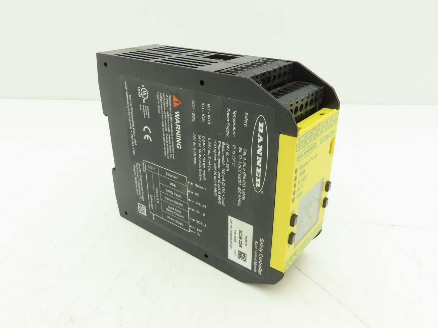 Banner SC26-2DE Non-Expandable Safety Controller Base Module 24VDC w/LCD Display