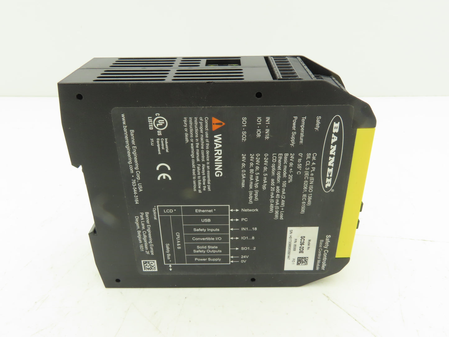 Banner SC26-2DE Non-Expandable Safety Controller Base Module 24VDC w/LCD Display