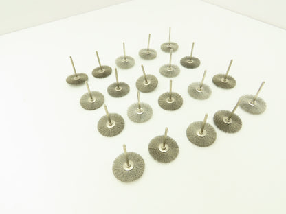 1-1/2" Crimp Wire Stainless Fine Brush Wheel 1/8" Shank Drill  Lot of 20
