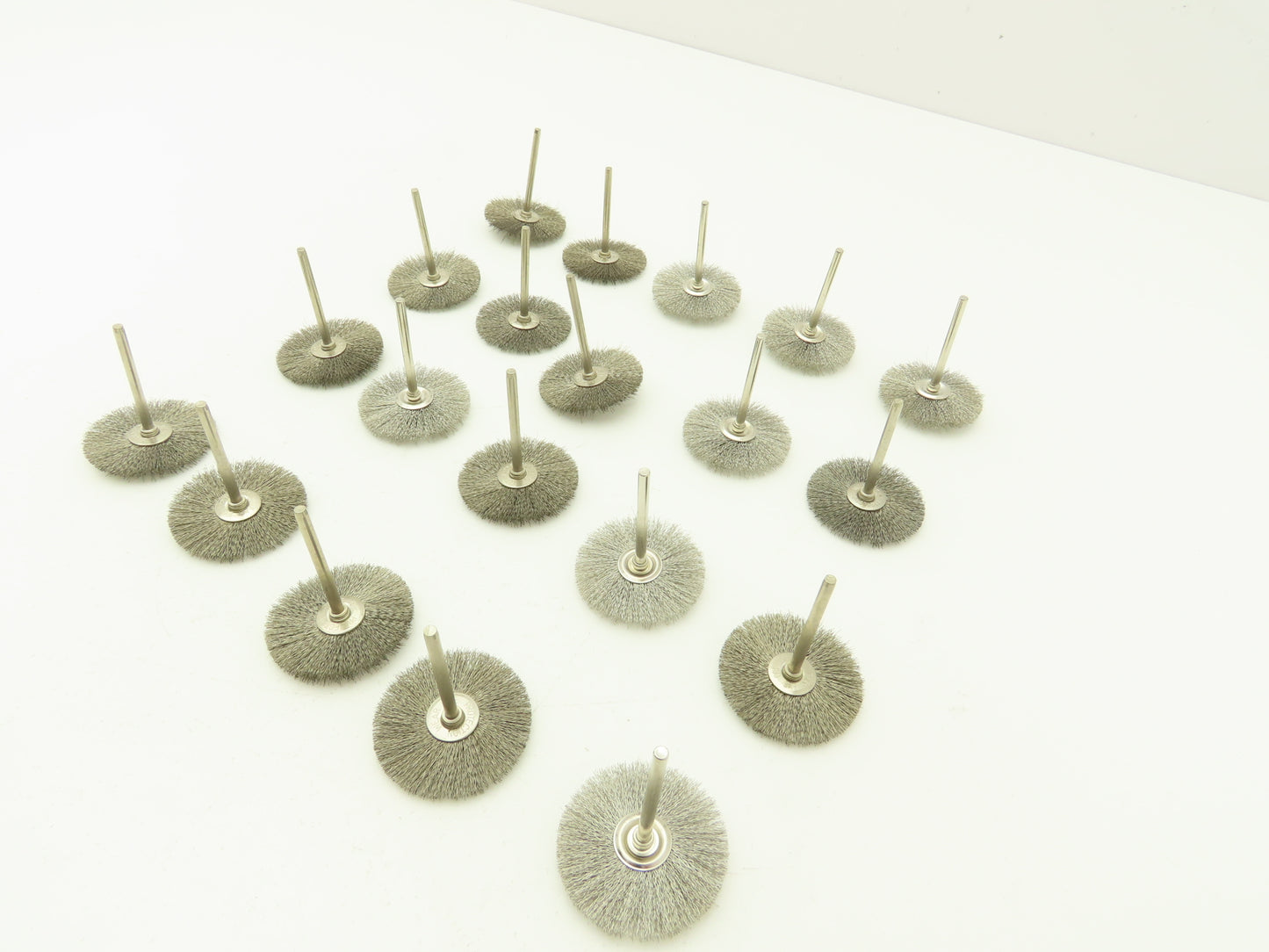 1-1/2" Crimp Wire Stainless Fine Brush Wheel 1/8" Shank Drill  Lot of 20