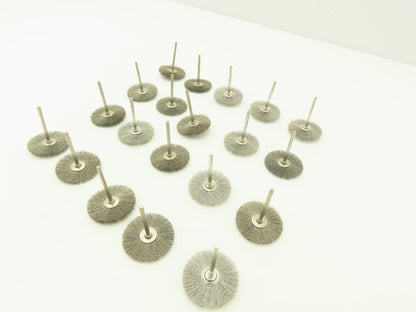 1-1/2" Crimp Wire Stainless Fine Brush Wheel 1/8" Shank Drill  Lot of 20