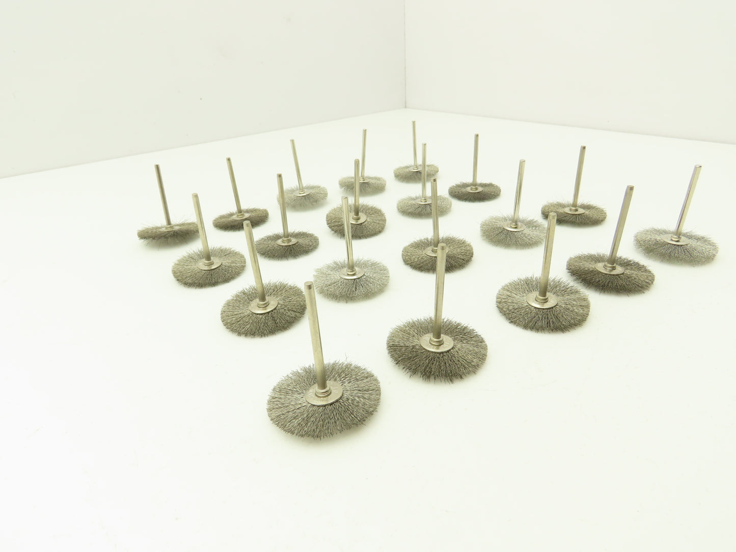 1-1/2" Crimp Wire Stainless Fine Brush Wheel 1/8" Shank Drill  Lot of 20