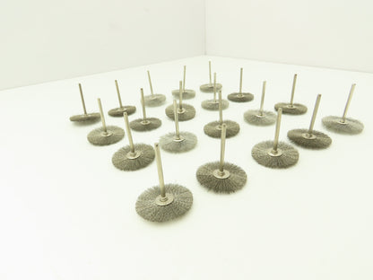 1-1/2" Crimp Wire Stainless Fine Brush Wheel 1/8" Shank Drill  Lot of 20