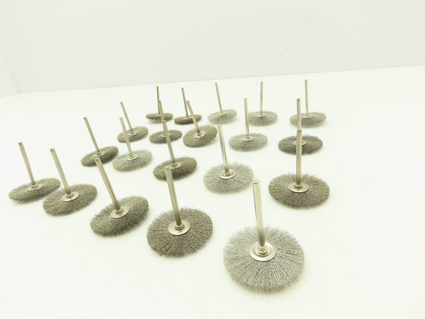 1-1/2" Crimp Wire Stainless Fine Brush Wheel 1/8" Shank Drill  Lot of 20