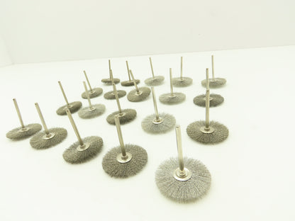 1-1/2" Crimp Wire Stainless Fine Brush Wheel 1/8" Shank Drill  Lot of 20