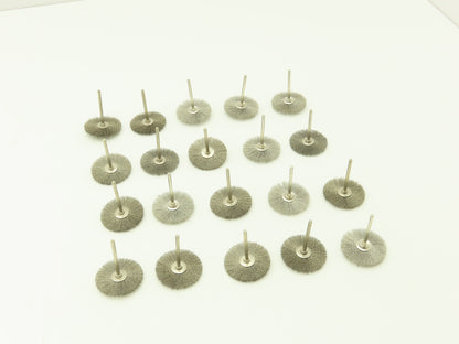 1-1/2" Crimp Wire Stainless Fine Brush Wheel 1/8" Shank Drill  Lot of 20