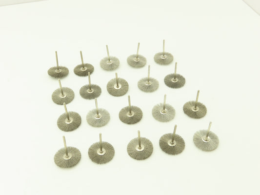 1-1/2" Crimp Wire Stainless Fine Brush Wheel 1/8" Shank Drill  Lot of 20
