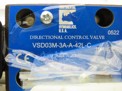 Continental VSD03M-3F-A-42L-C Hydraulic Solenoid Directional Valve 24V 5000PSI