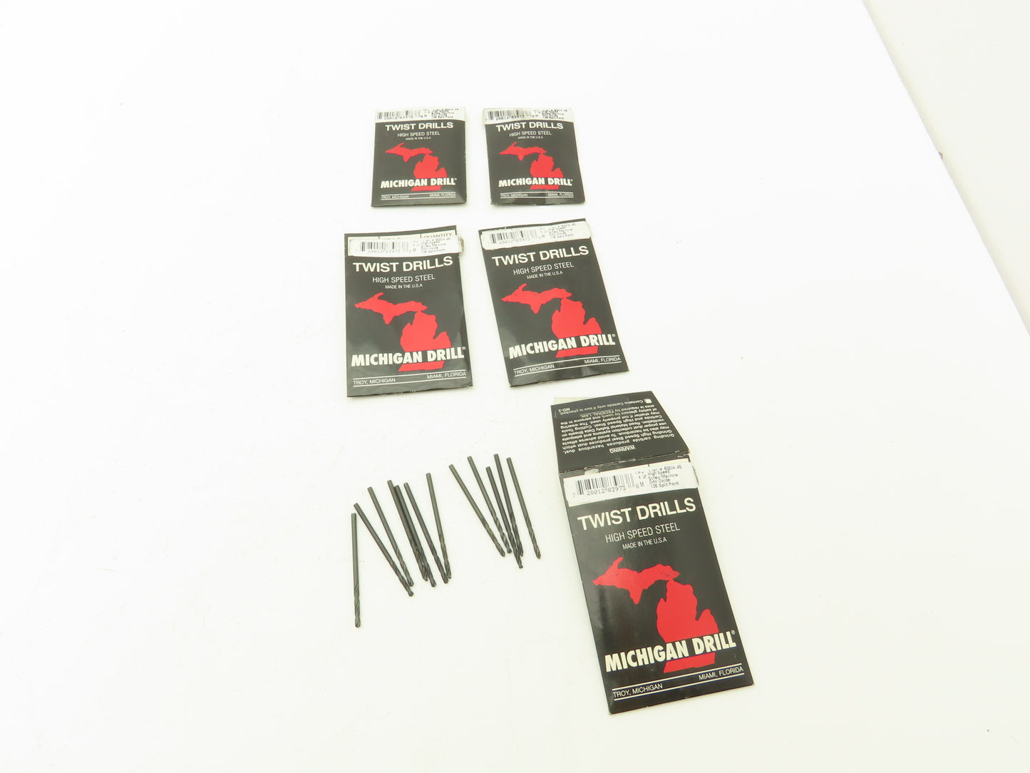 Michigan Drill 600A #45 Twist Drill Bit HSS Screw Machine 135°SP Oxide Lot of 60