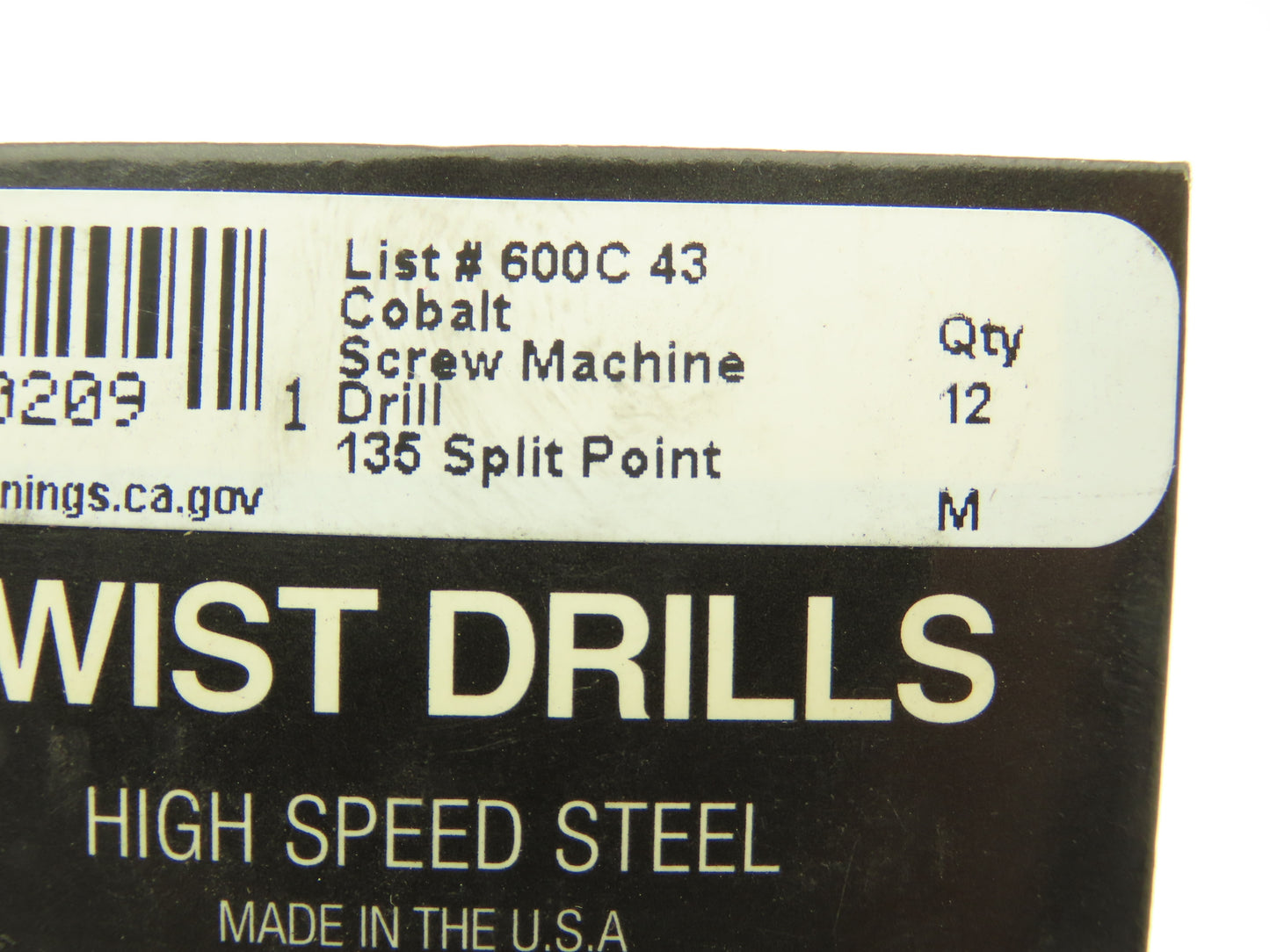 Michigan Drill 600C #43 Twist Drill Bit Screw Machine 135°SP Cobalt  Lot of 84