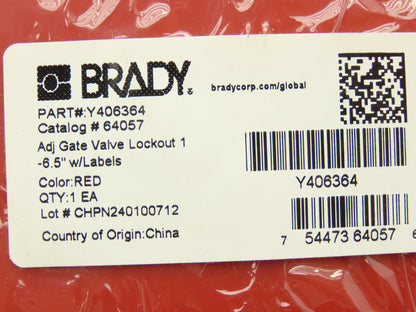 Brady Y406364 Adjustable Gate Valve Lockout For 1-6 5" Labels Unopened Lot of 7