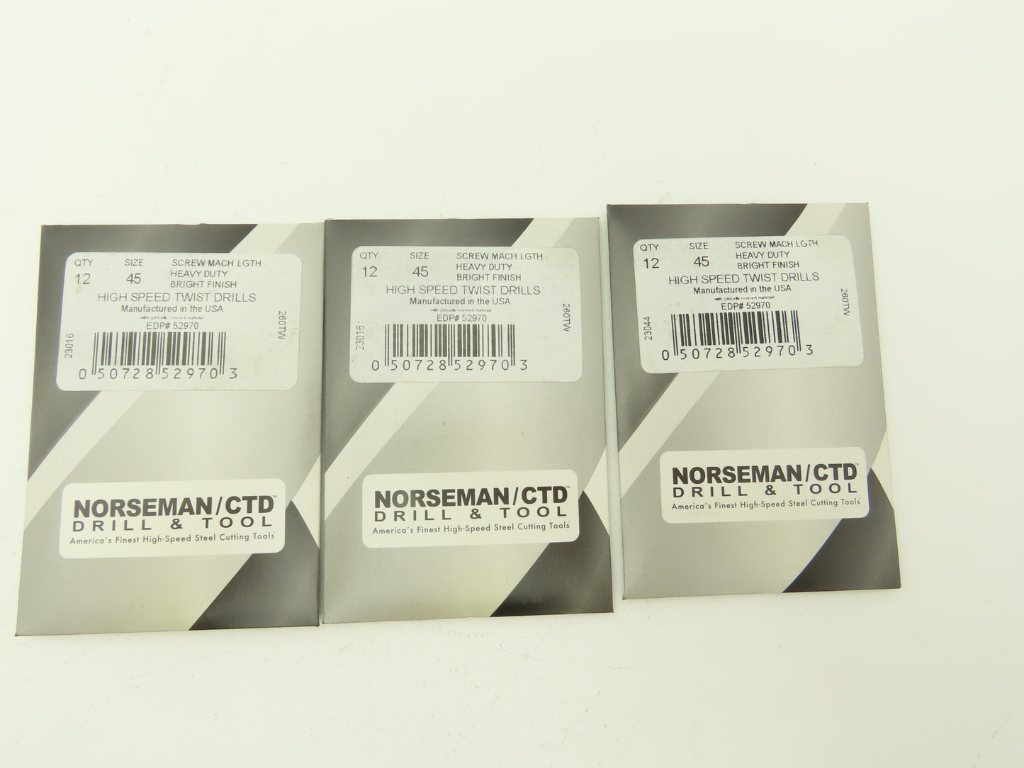 Norseman CTD #45 Twist Drill Bit HSS Screw Machine Bright Finish Lot of 36