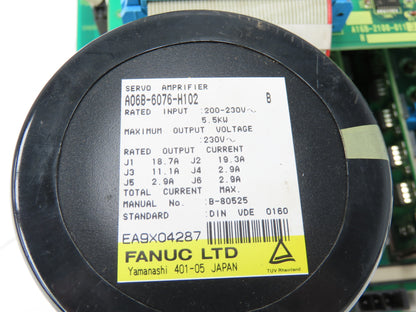 Fanuc A06B-6076-H102 Robot Servo Amplifier Module 5.5kW 230VAC
