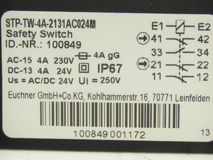 Euchner STP-TW-4A-2131AC024M Safety Guard Switch TWIN 230VAC 24V AC/DC  IP67