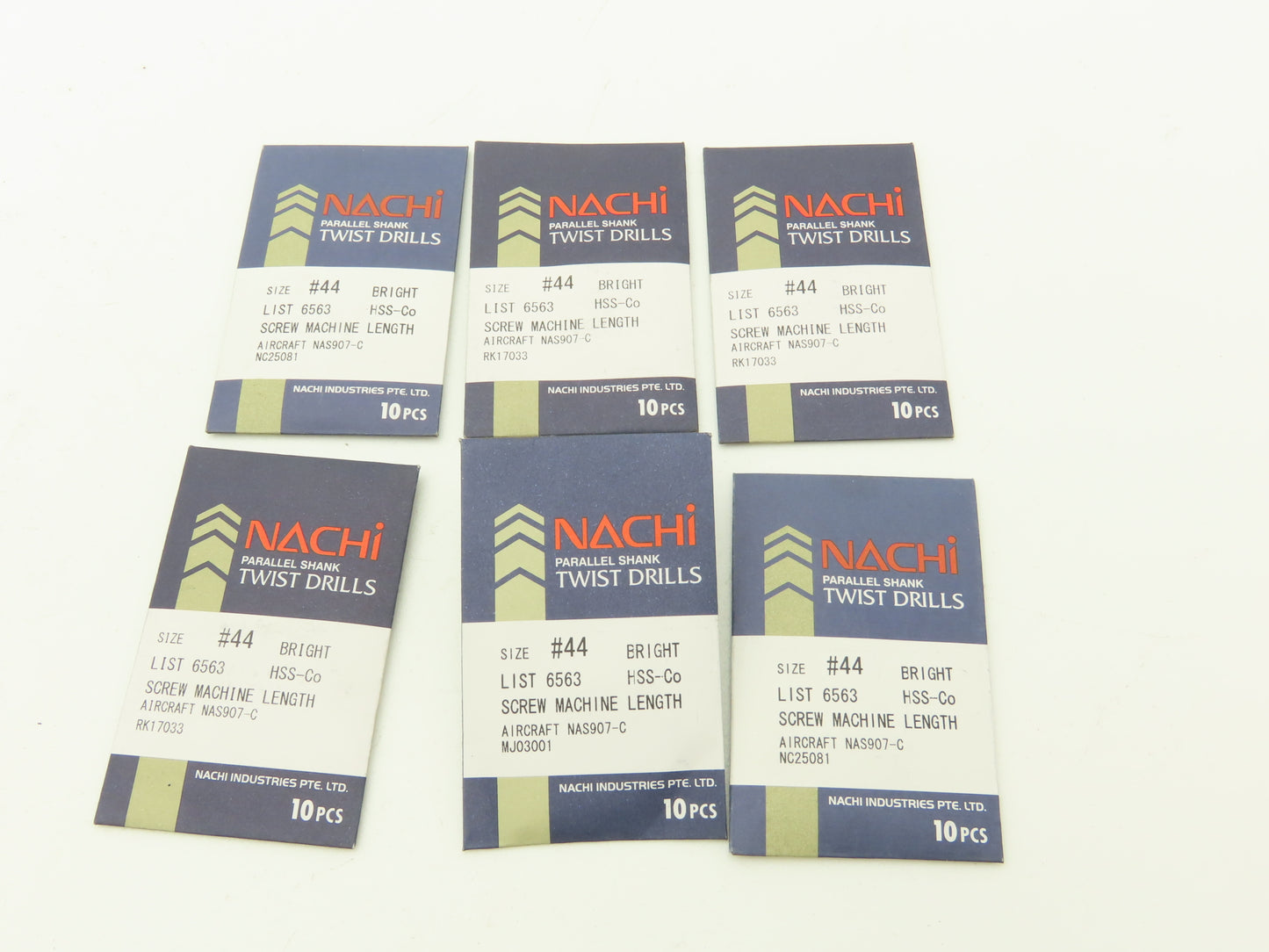 Nachi NAS907-C #44 HSS Twist Drill Bit Screw Machine Aircraft Bright  Lot of 60