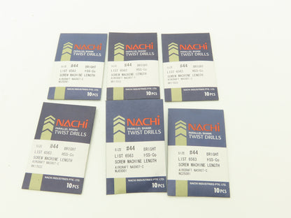 Nachi NAS907-C #44 HSS Twist Drill Bit Screw Machine Aircraft Bright  Lot of 60