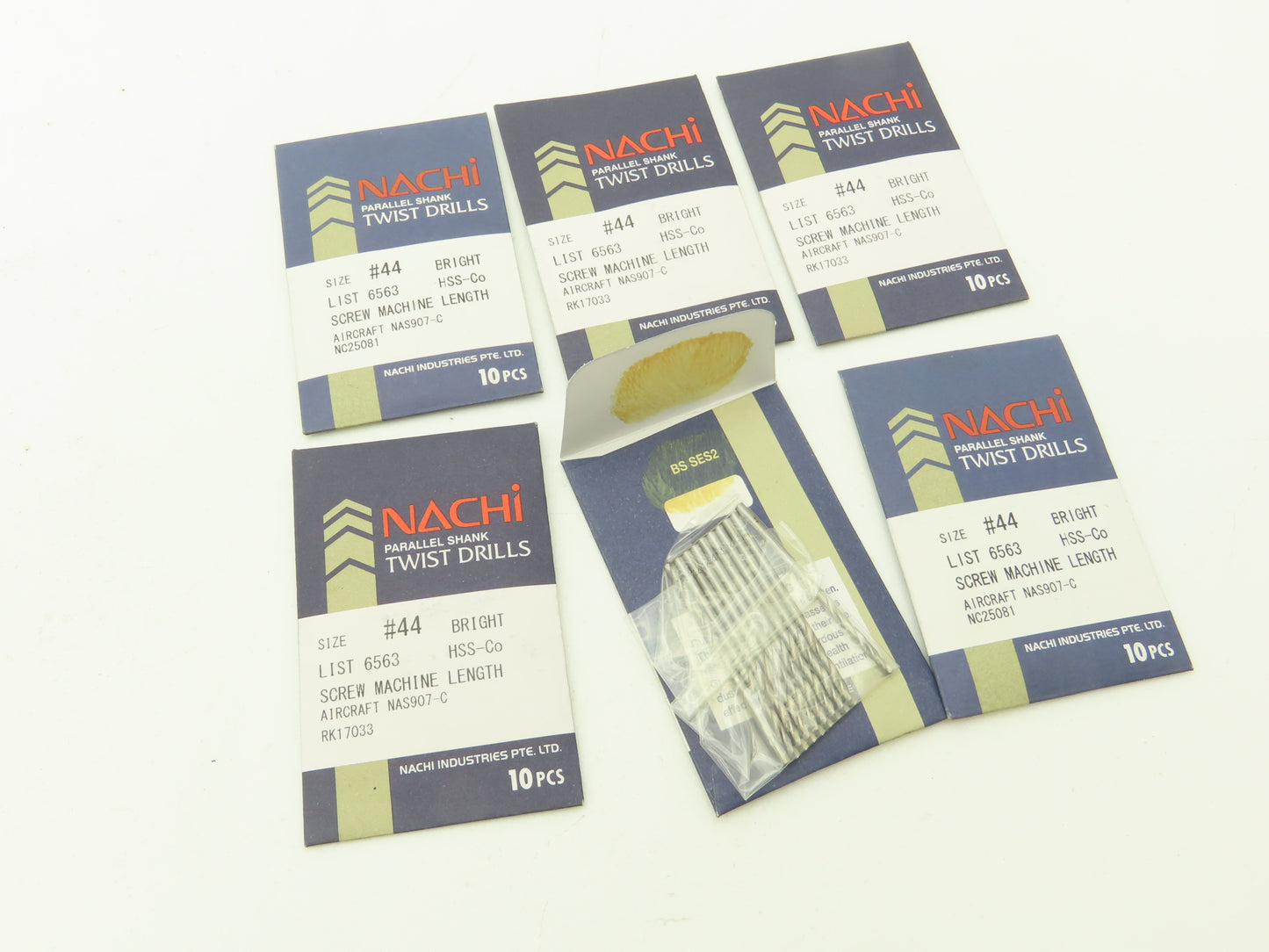 Nachi NAS907-C #44 HSS Twist Drill Bit Screw Machine Aircraft Bright  Lot of 60