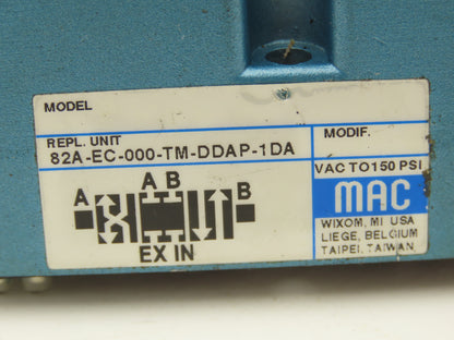 MAC 82A-EC-000-TM-DDAP-1DA Pneumatic Solenoid Valve 24VDC TM-DDAJ-1DA