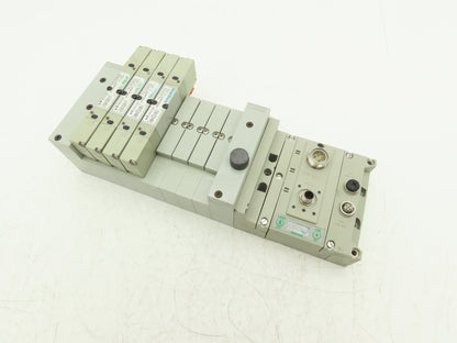 Numatics 219-828 / 240-183 8-Station G3 4-Valve Manifold Assembly w/Comm Sub-Bus