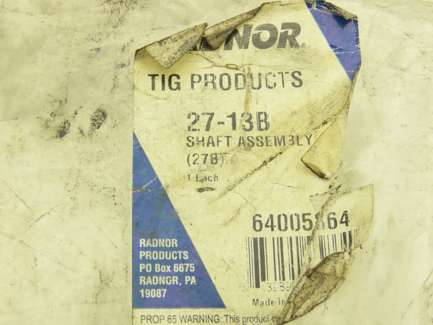 Radnor 27-13B TIG Welding Torch Shaft Assembly 16-1/2"Length