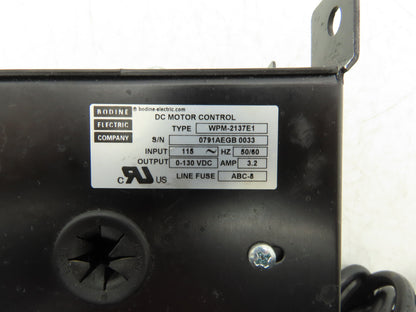 Bodine Electric WPM-2137E1 Speed Control 115V Input 0-130VDC Output 3.2A