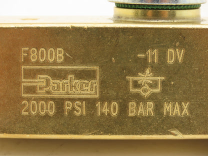 Parker F800B Colorflow Brass Hydraulic Flow Control Valve 1/2" NPT 15GPM 2000PSI
