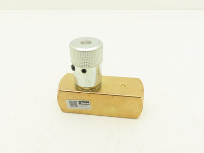 Parker F800B Colorflow Brass Hydraulic Flow Control Valve 1/2" NPT 15GPM 2000PSI