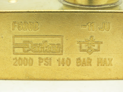 Parker F600B Colorflow Flow Control Valve 3/8" NPT Brass 2000 PSI  Lot of 2