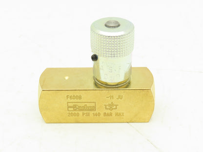 Parker F600B Colorflow Flow Control Valve 3/8" NPT Brass 2000 PSI  Lot of 2