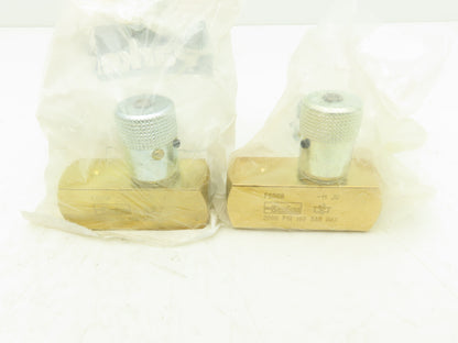 Parker F600B Colorflow Flow Control Valve 3/8" NPT Brass 2000 PSI  Lot of 2