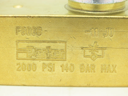 Parker F600B Colorflow Flow Control Valve 3/8" NPT Brass 2000 PSI  Lot of 3
