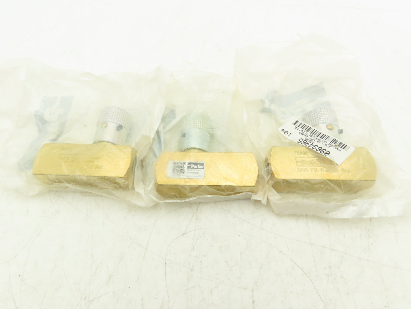 Parker F600B Colorflow Flow Control Valve 3/8" NPT Brass 2000 PSI  Lot of 3