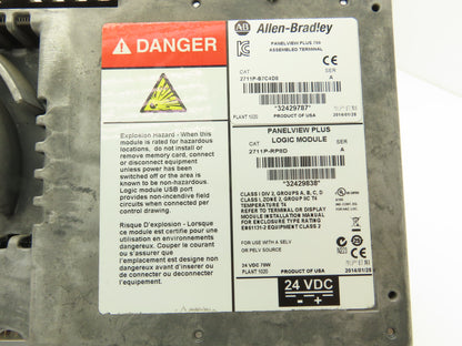 Allen Bradley 2711P-B7C4D8 PanelView Plus 700 Graphic Terminal Touch Screen 24V