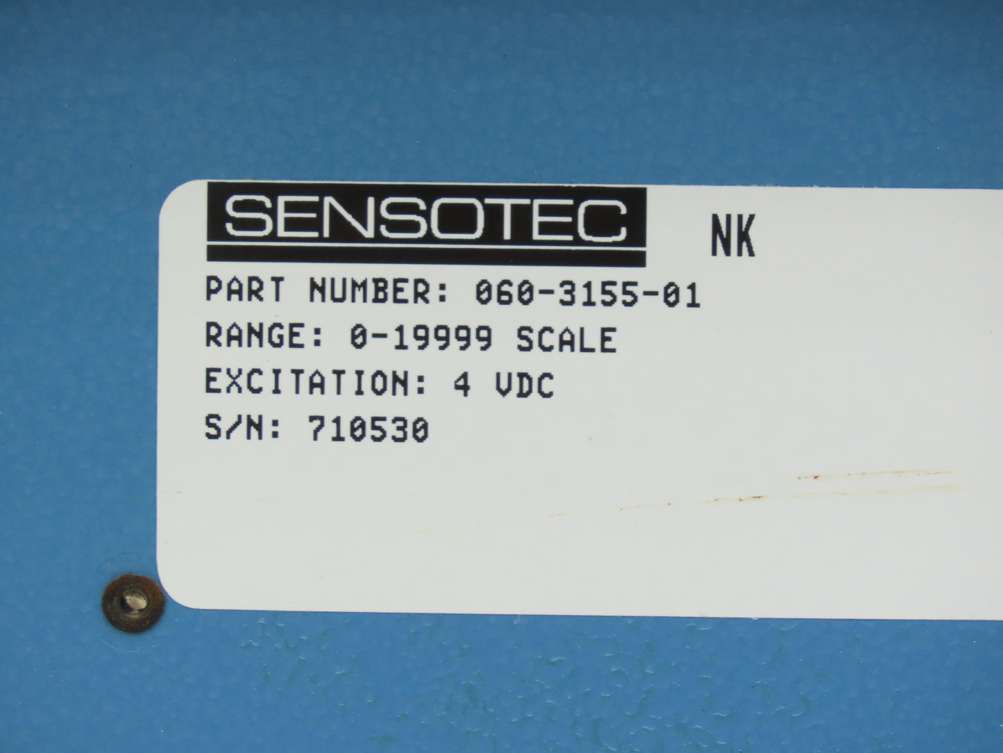 Sensotec 060-3155-01 Model NK Portable Indicator 0-19999 Scale 4VDC