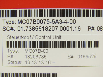 Sew Eurodrive MC07B0075-5A3-4-00 Movitrac VFD Inverter AC Motor Drive 480V 3PH