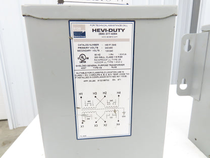 Hevi Duty Stepdown Transformer 1.5KVA 1Ph HV 240/480 LV 120/240 Lot of 3