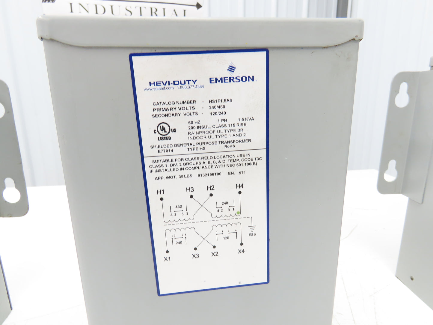 Hevi Duty Stepdown Transformer 1.5KVA 1Ph HV 240/480 LV 120/240 Lot of 3